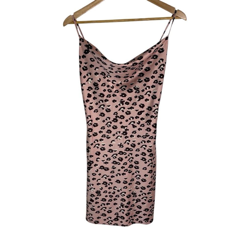 Love Tree Pink Leopard Print Slip dress Size Small girly retro coquette mobwife